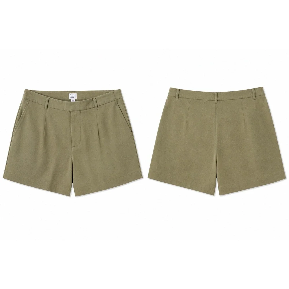 Olive Tailored Shorts Size 10 Casual Summer Chic Pockets NWT - Picture 4 of 4
